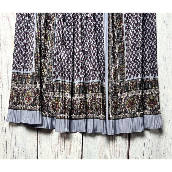 Women's Peasant Style Paisley Print Midi Skirt Stretchy - Picture 8 of 9